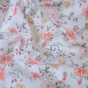 White & Orange Cotton Linen