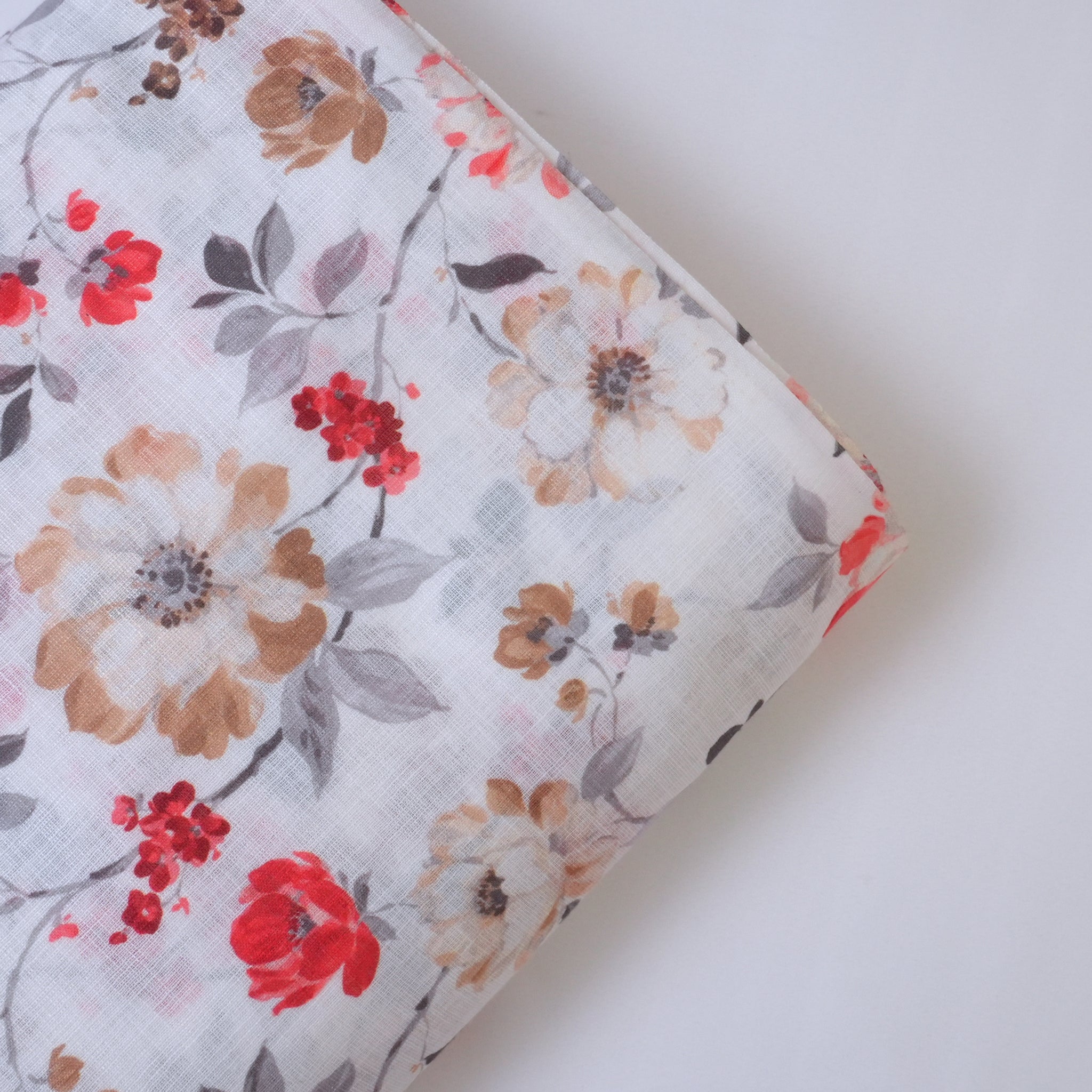 White & Red Cotton Linen