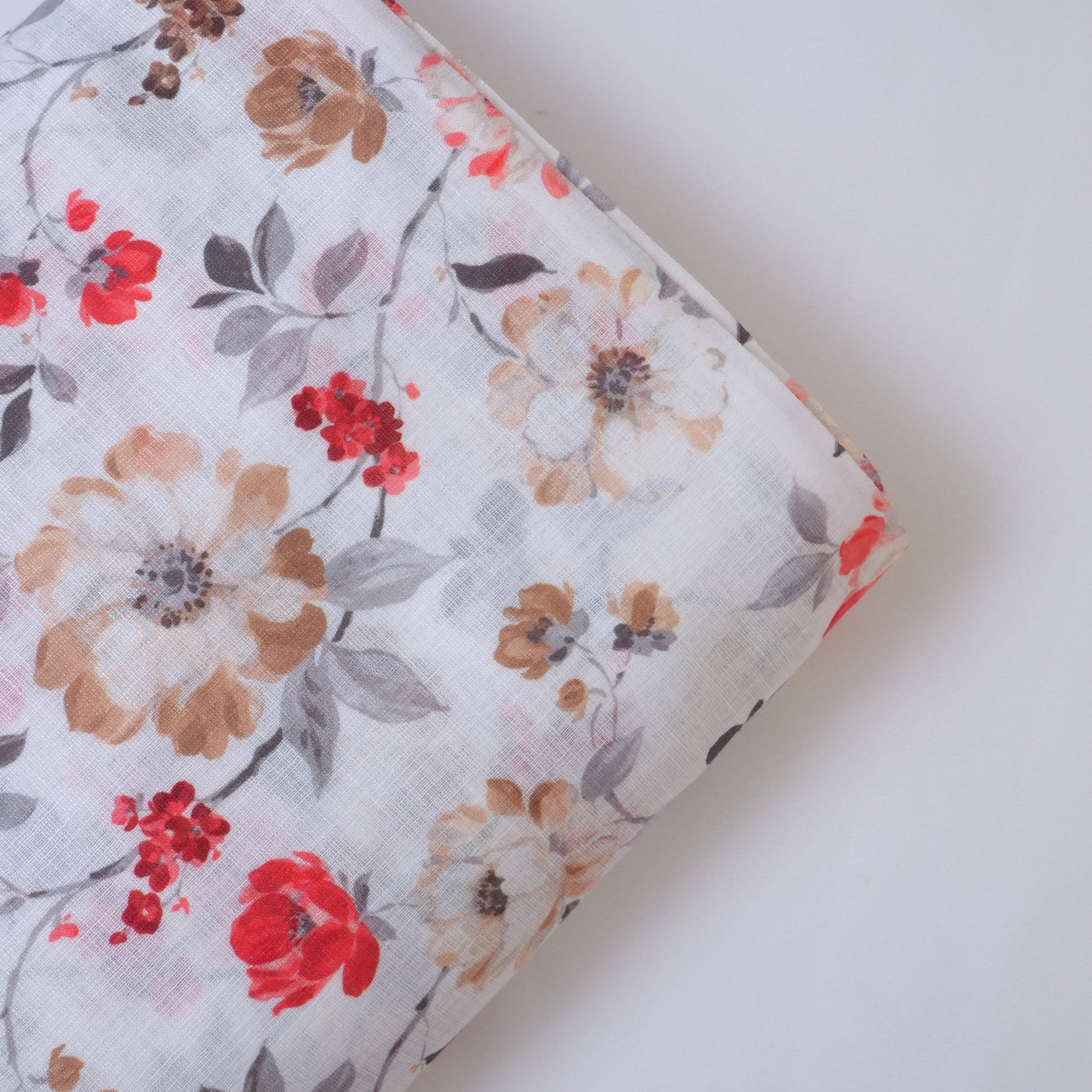 White & Red Cotton Linen
