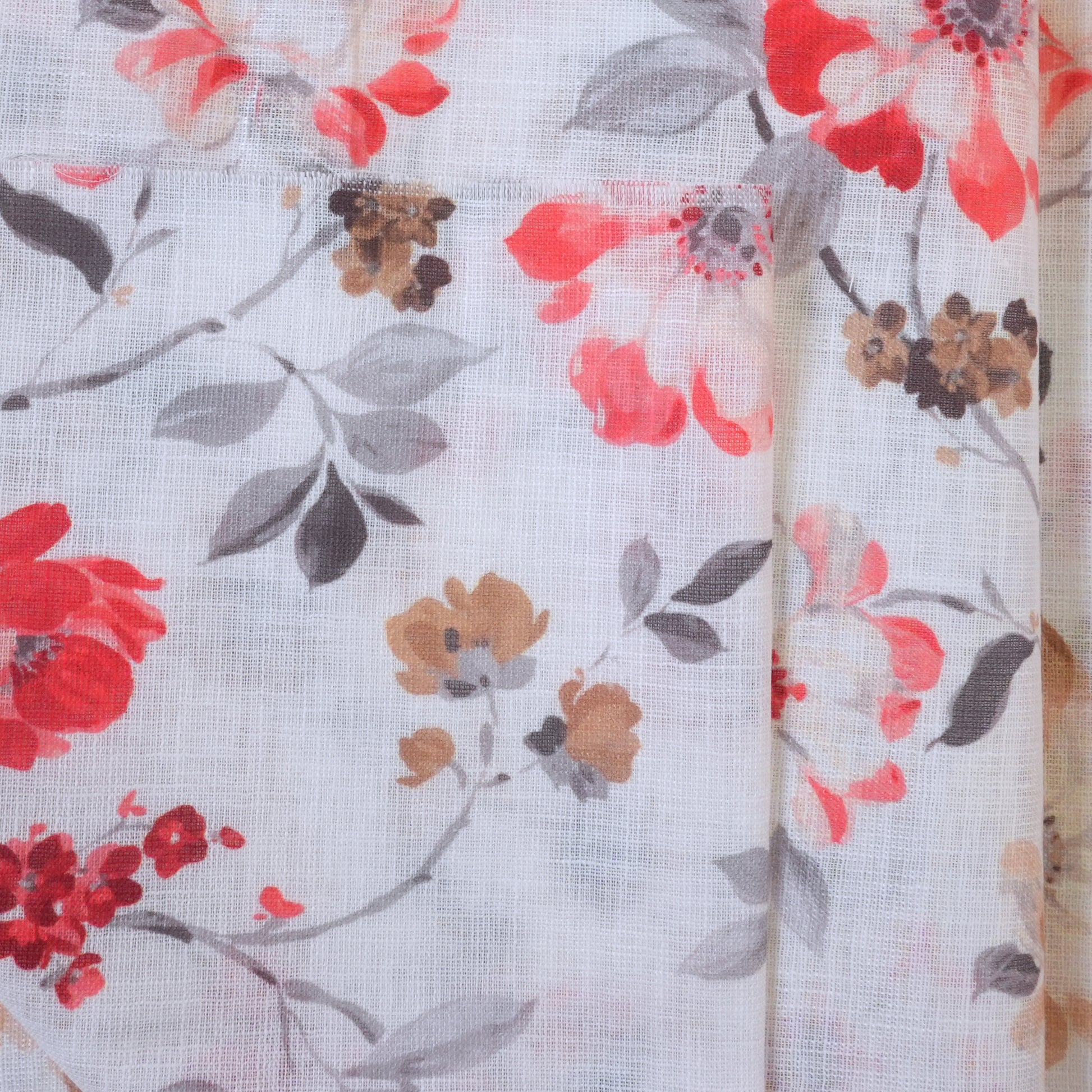 White & Red Cotton Linen