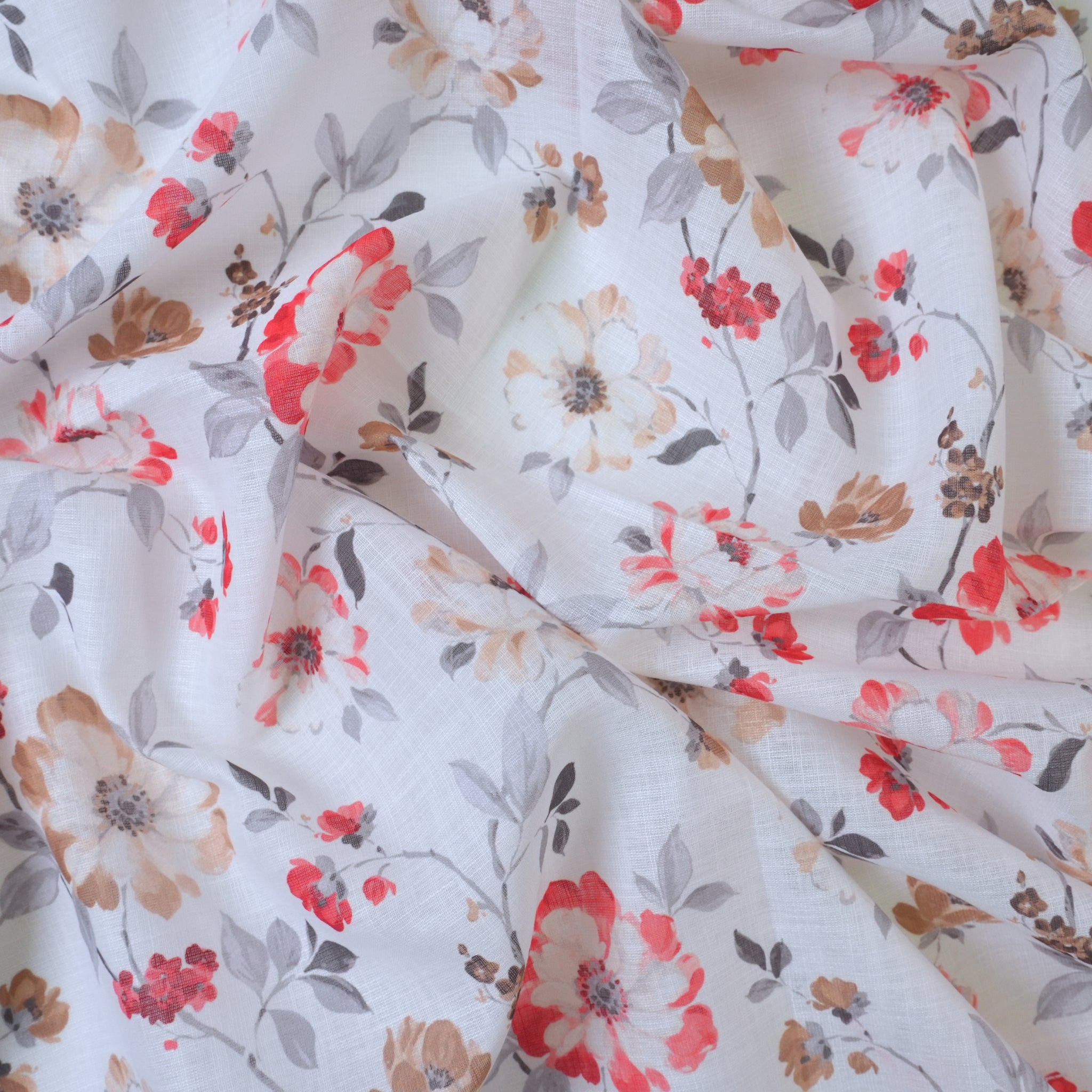 White & Red Cotton Linen