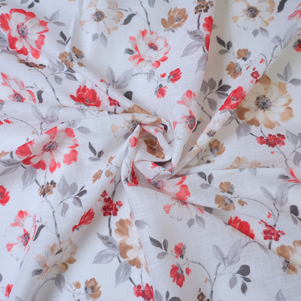 White & Red Cotton Linen