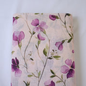 Cream & Violet Cotton Linen