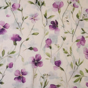 Cream & Violet Cotton Linen