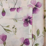 Cream & Violet Cotton Linen