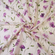 Cream & Violet Cotton Linen