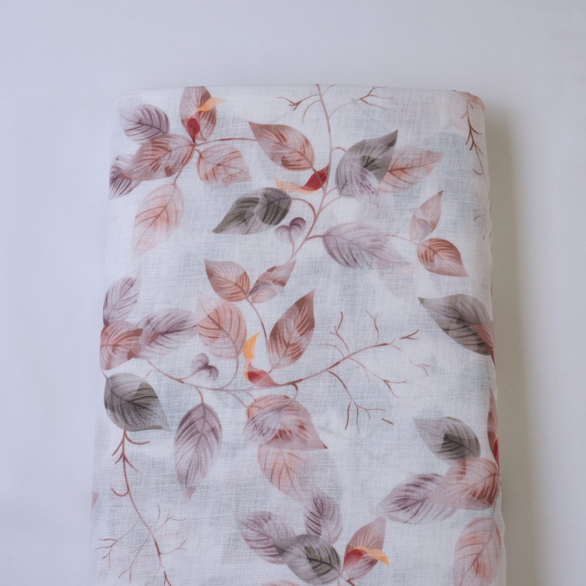 White & Brown Cotton Linen