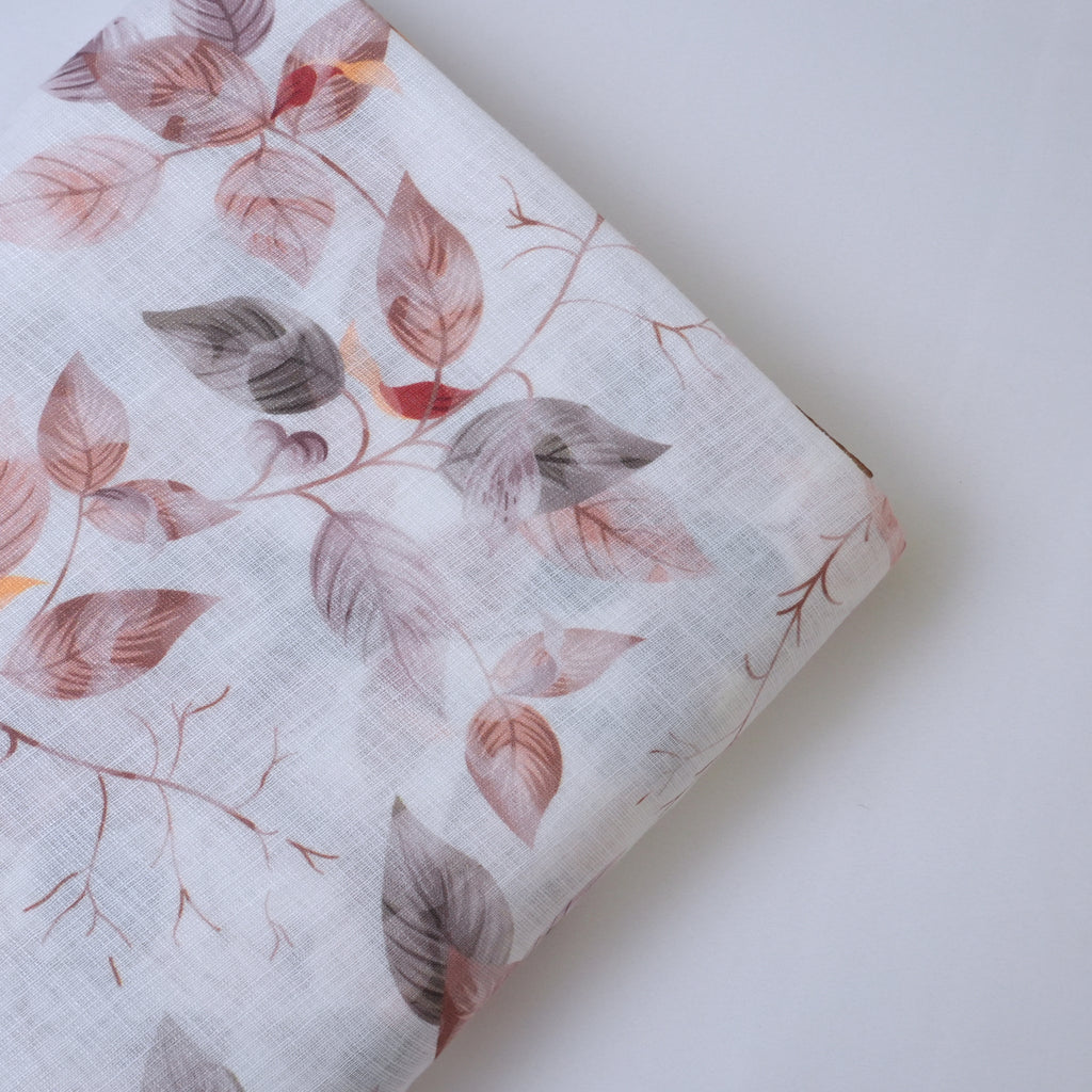 White & Brown Cotton Linen