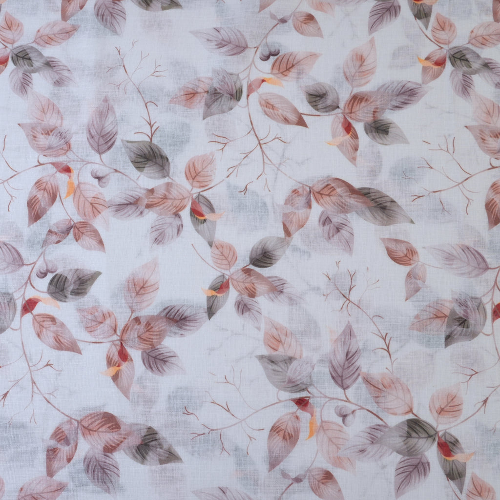 White & Brown Cotton Linen