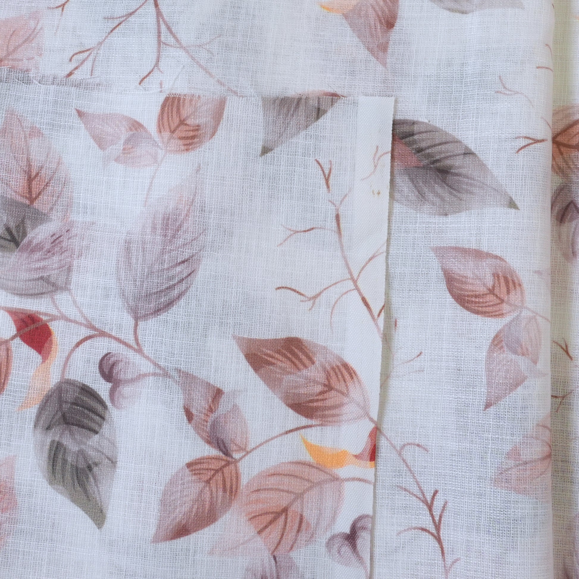 White & Brown Cotton Linen