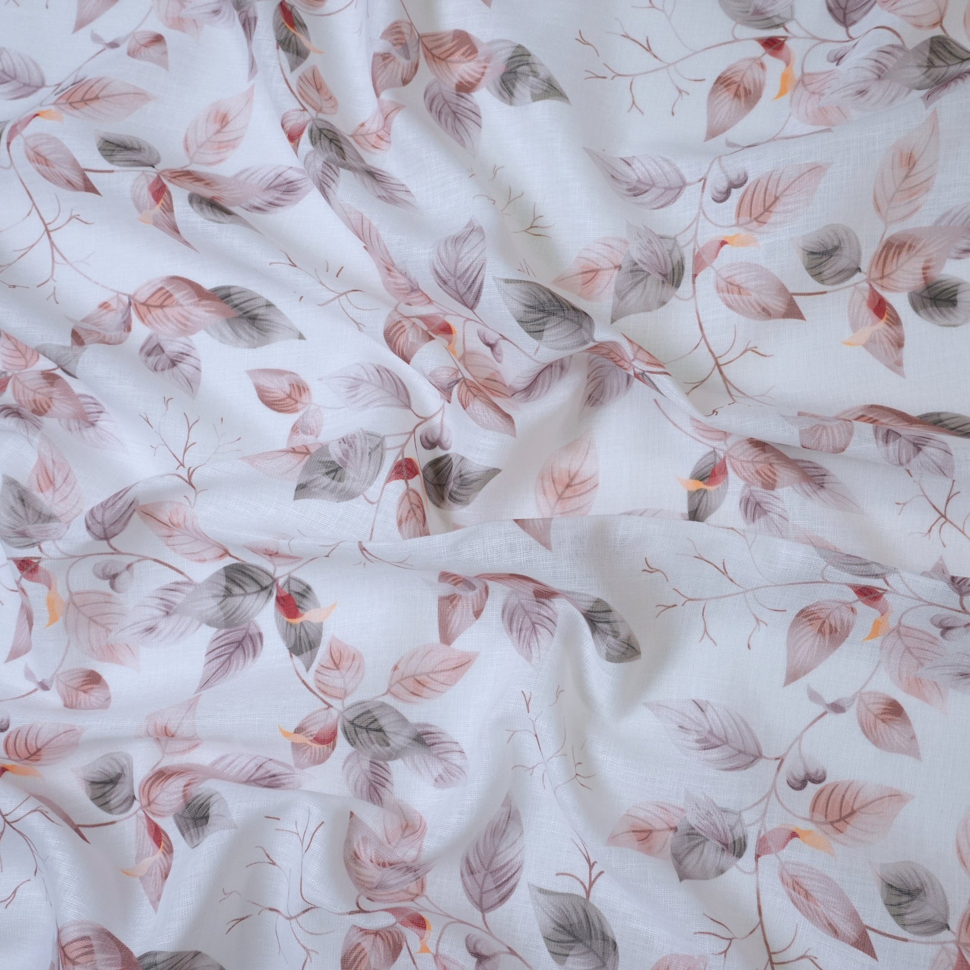 White & Brown Cotton Linen