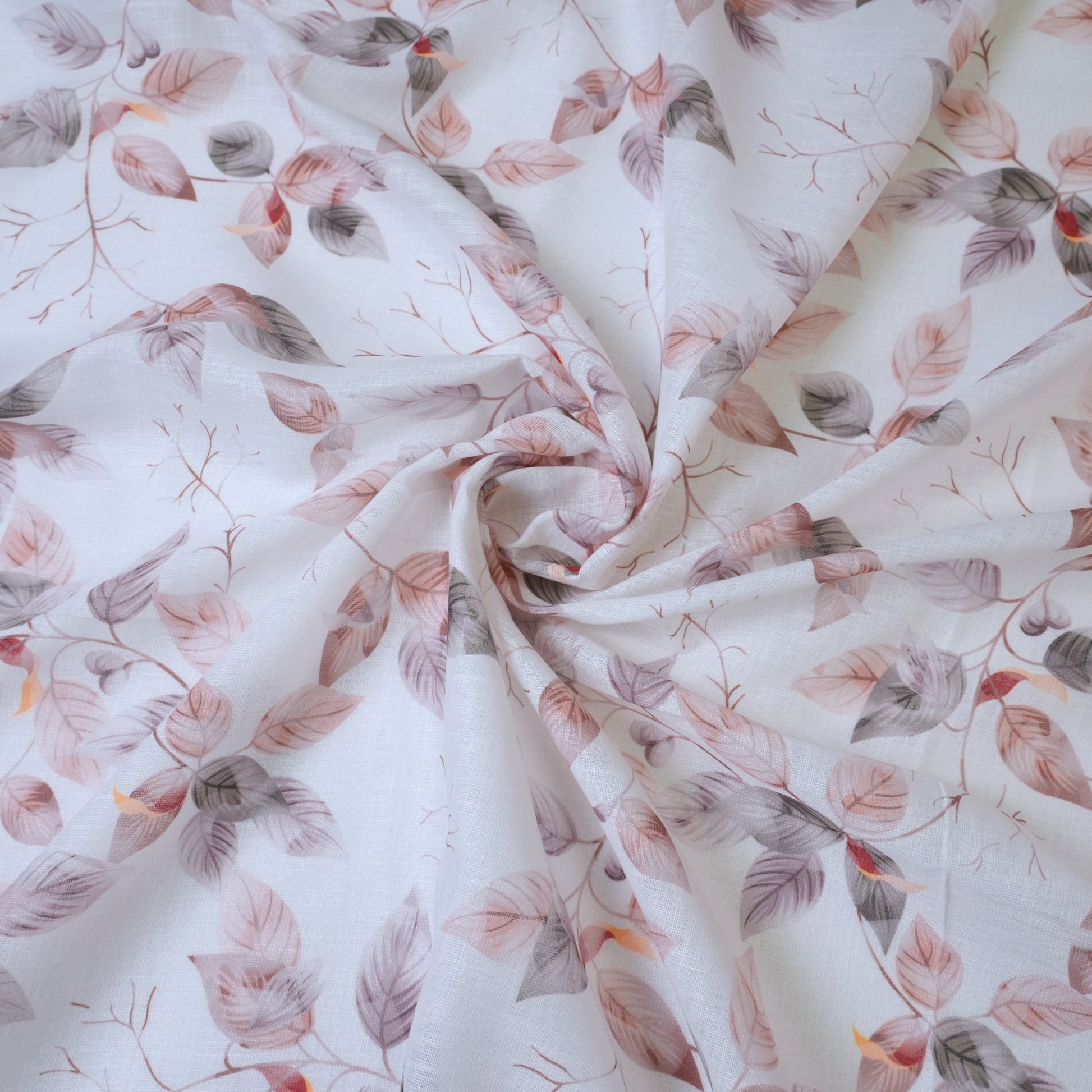 White & Brown Cotton Linen