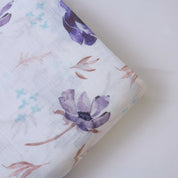 White & Violet Cotton Linen