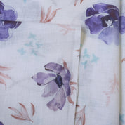 White & Violet Cotton Linen
