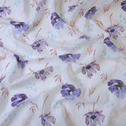 White & Violet Cotton Linen
