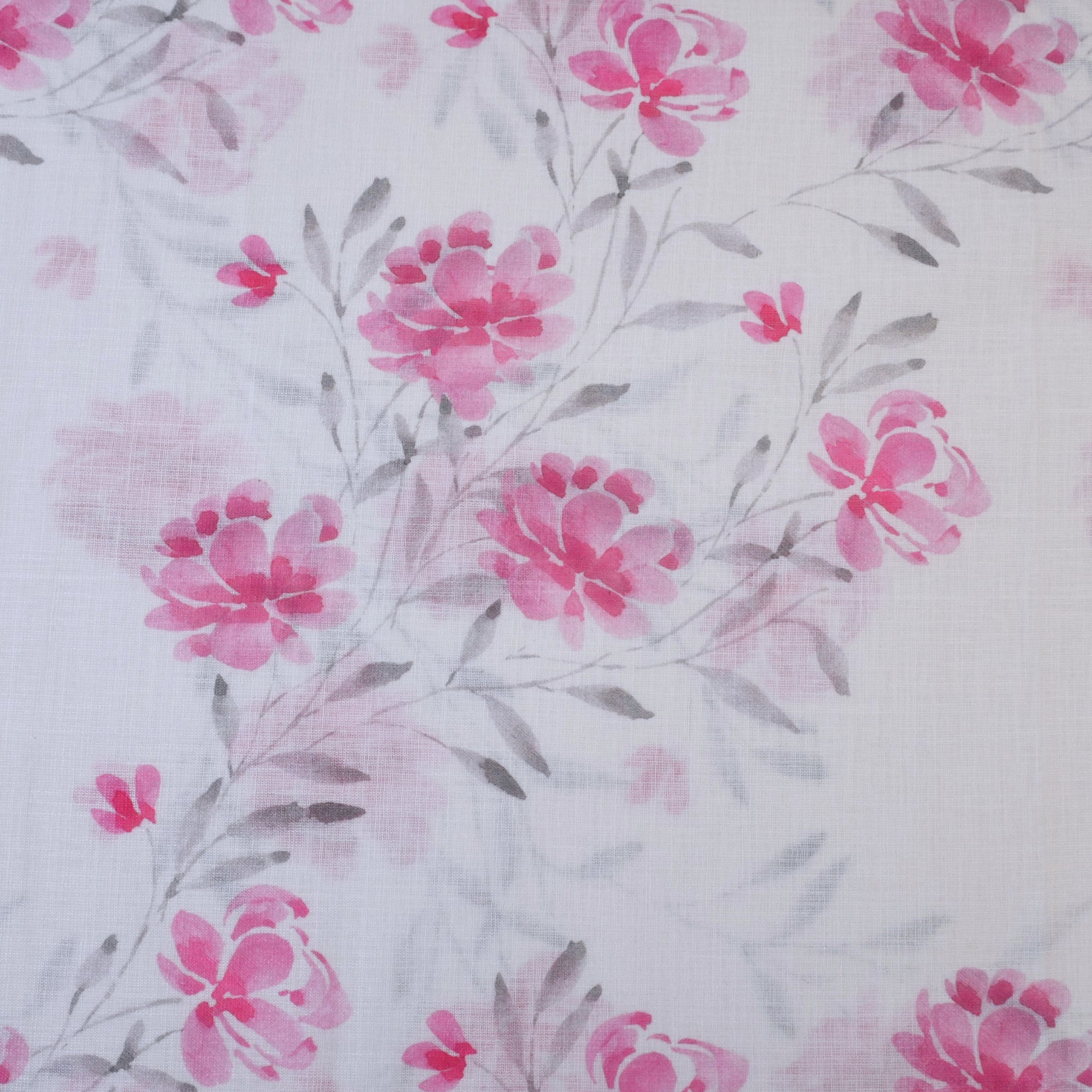 White & Pink Cotton Linen