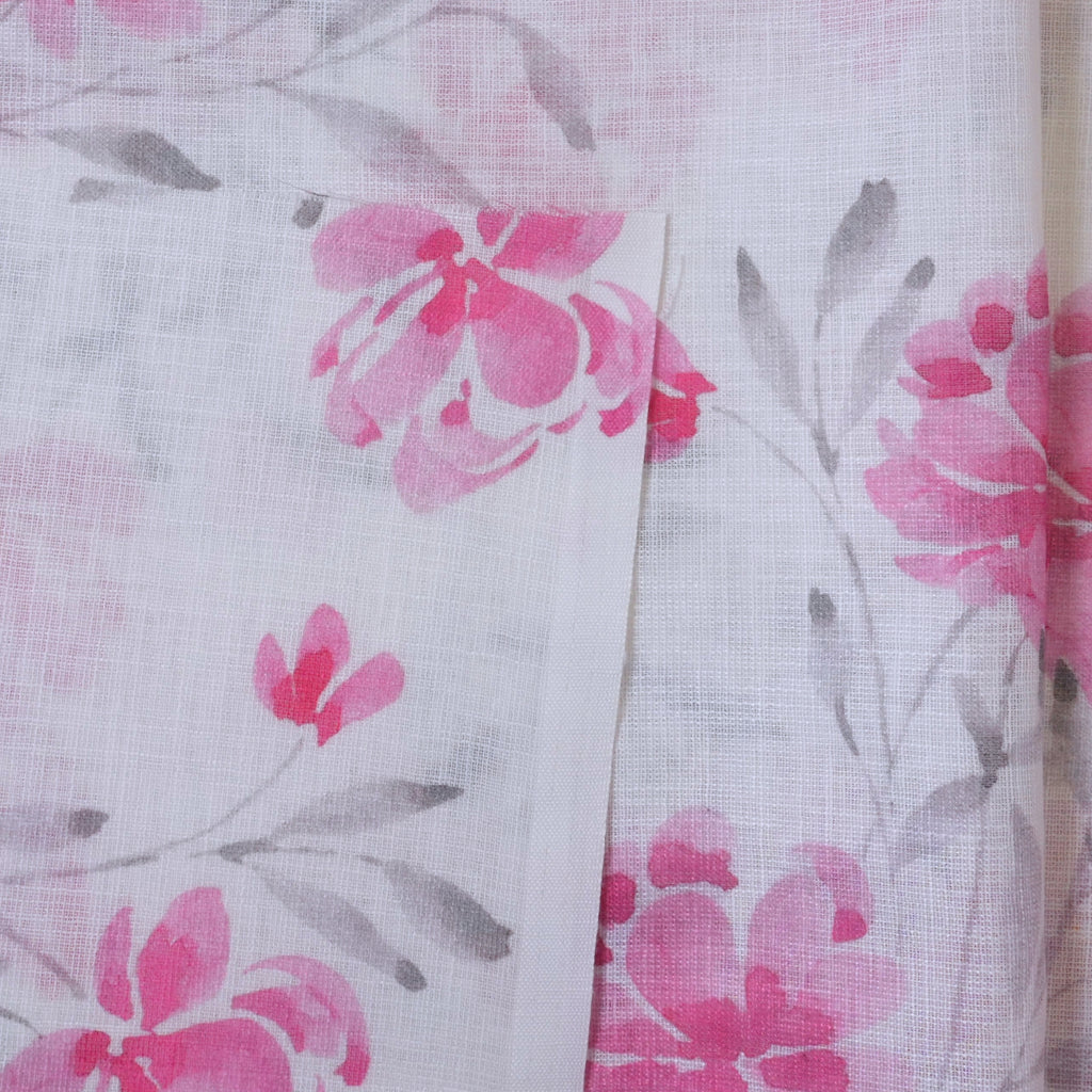 White & Pink Cotton Linen