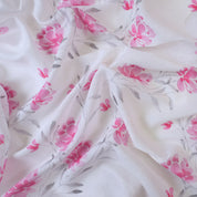 White & Pink Cotton Linen
