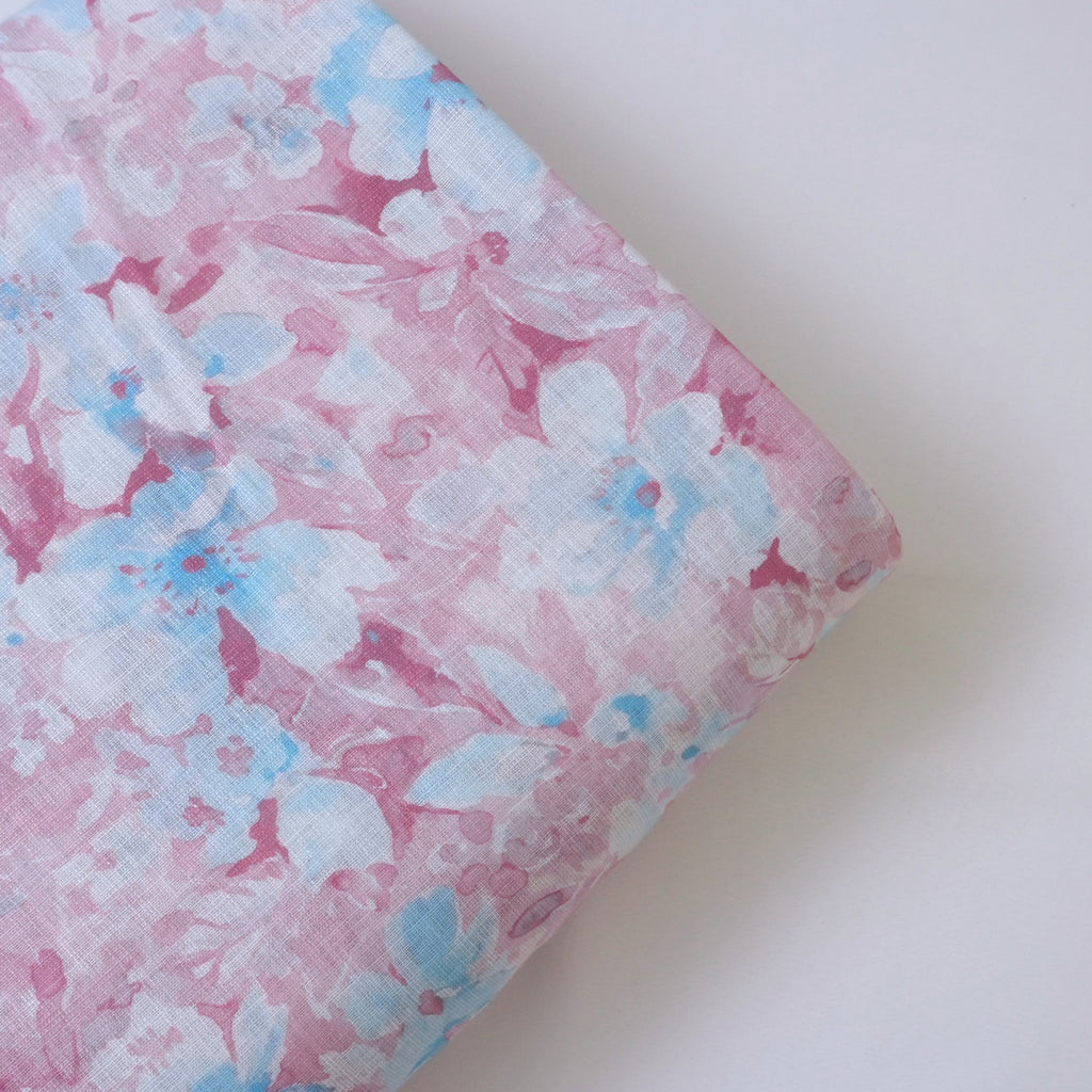 Onion Pink & Blue Cotton Linen