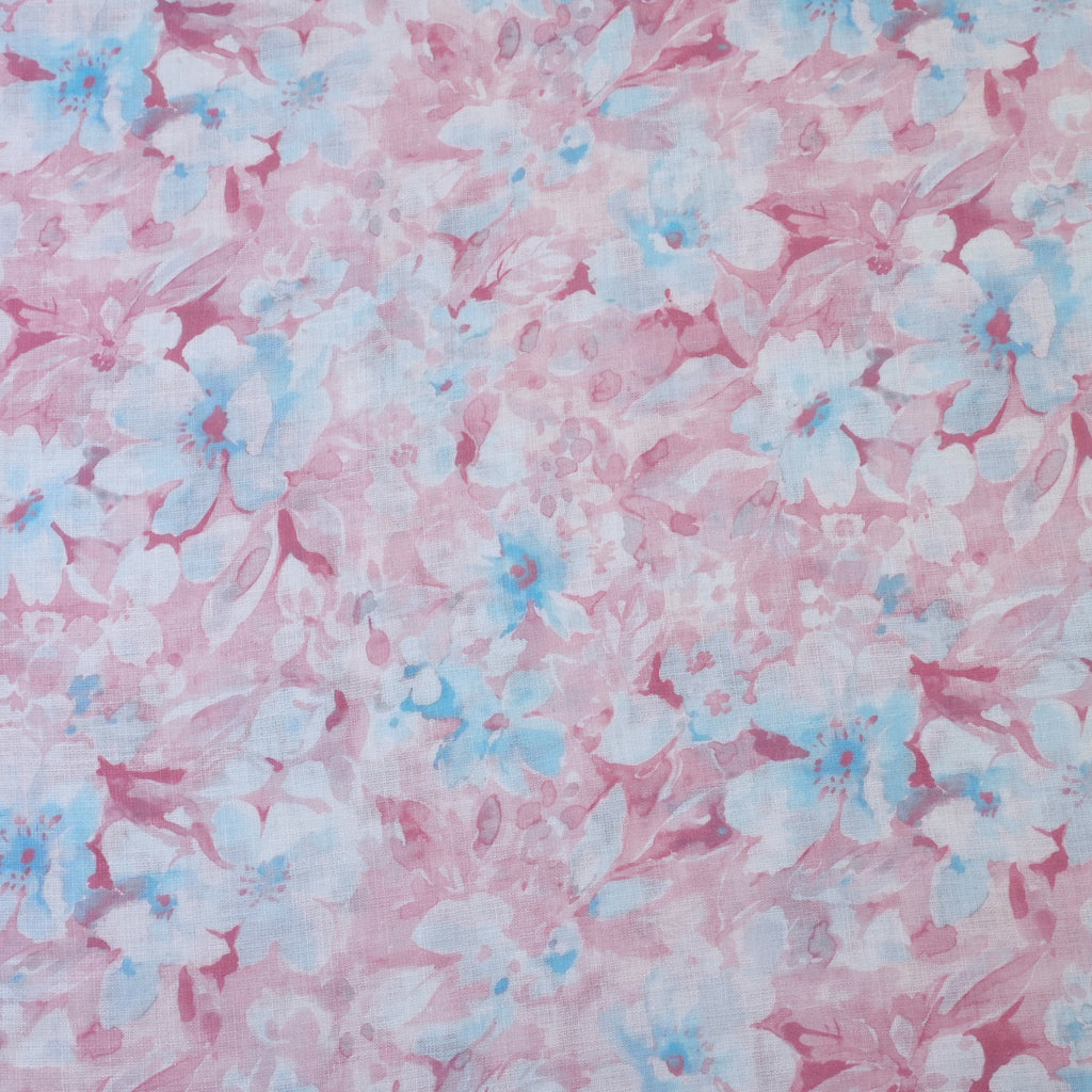 Onion Pink & Blue Cotton Linen