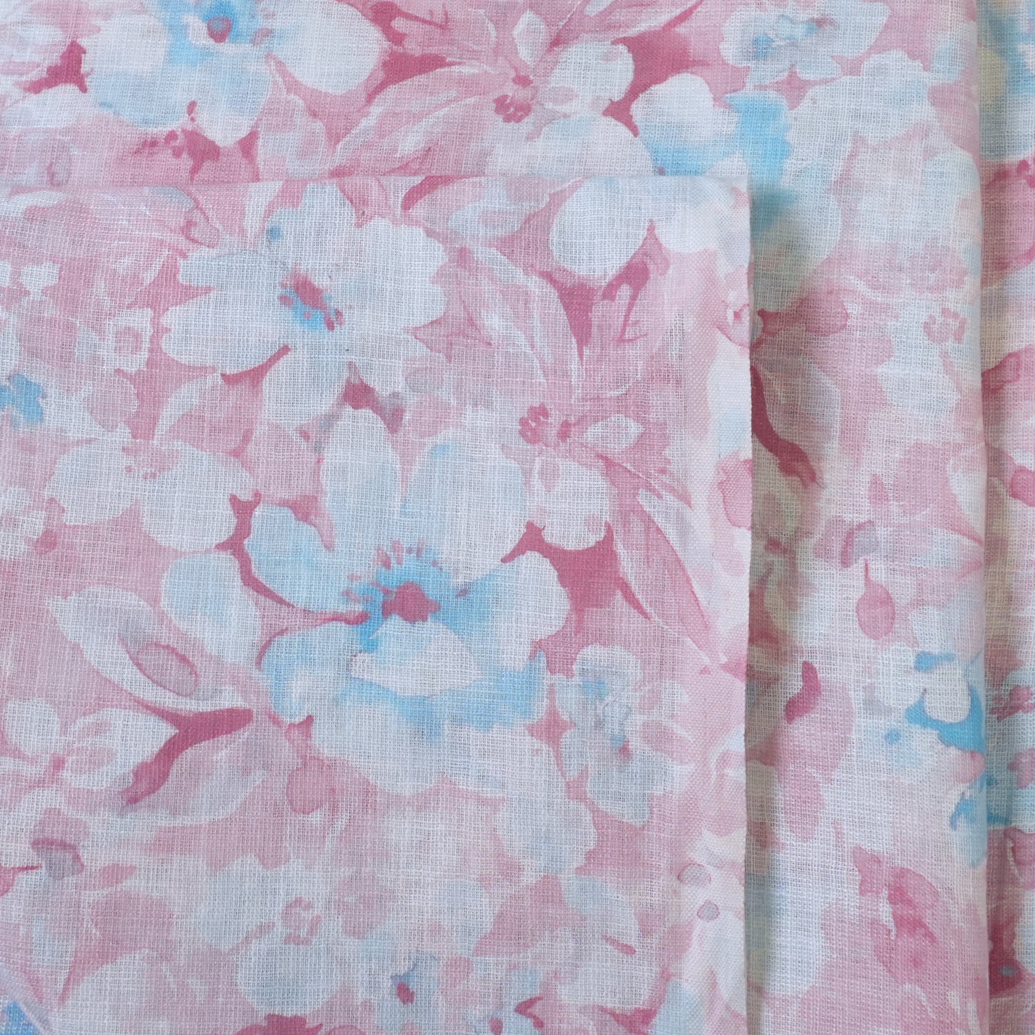 Onion Pink & Blue Cotton Linen