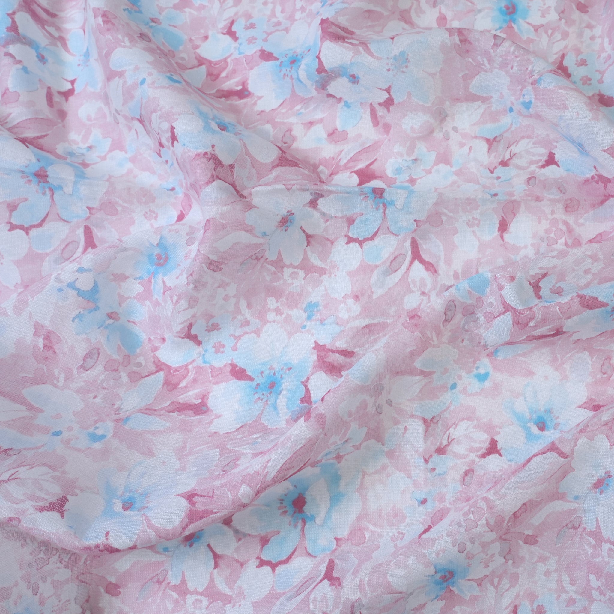 Onion Pink & Blue Cotton Linen