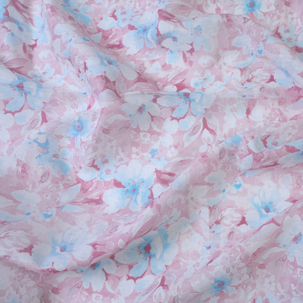 Onion Pink & Blue Cotton Linen