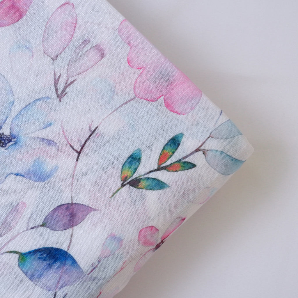 Pink & Blue Cotton Linen