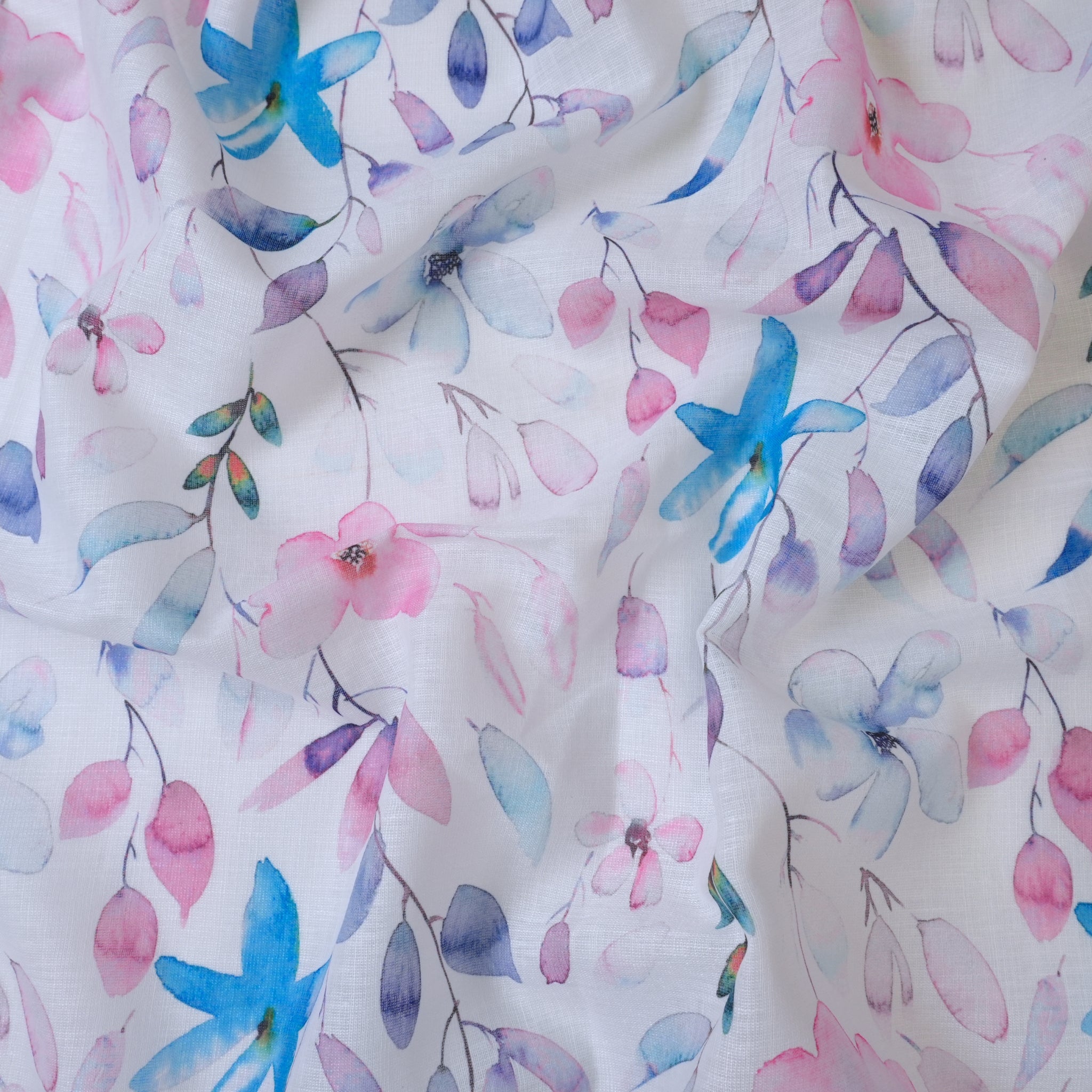 Pink & Blue Cotton Linen