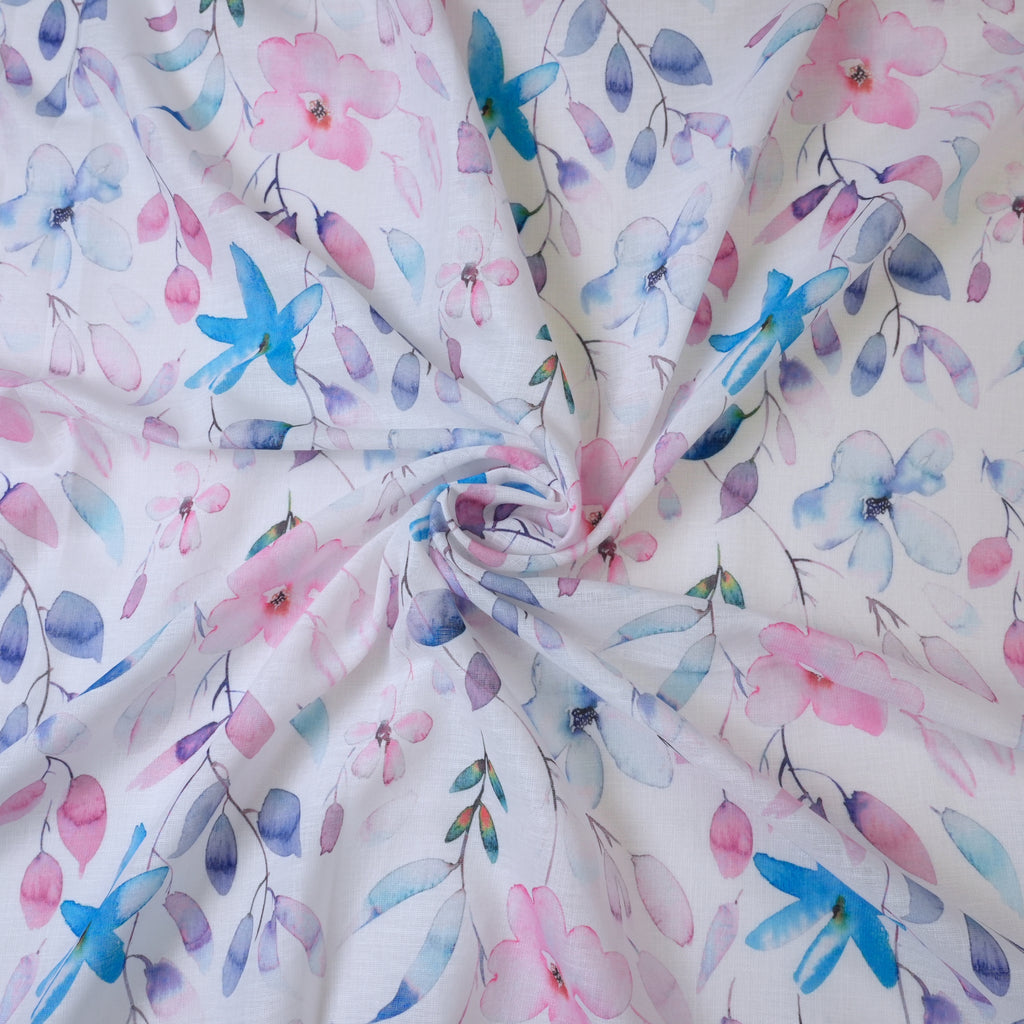 Pink & Blue Cotton Linen