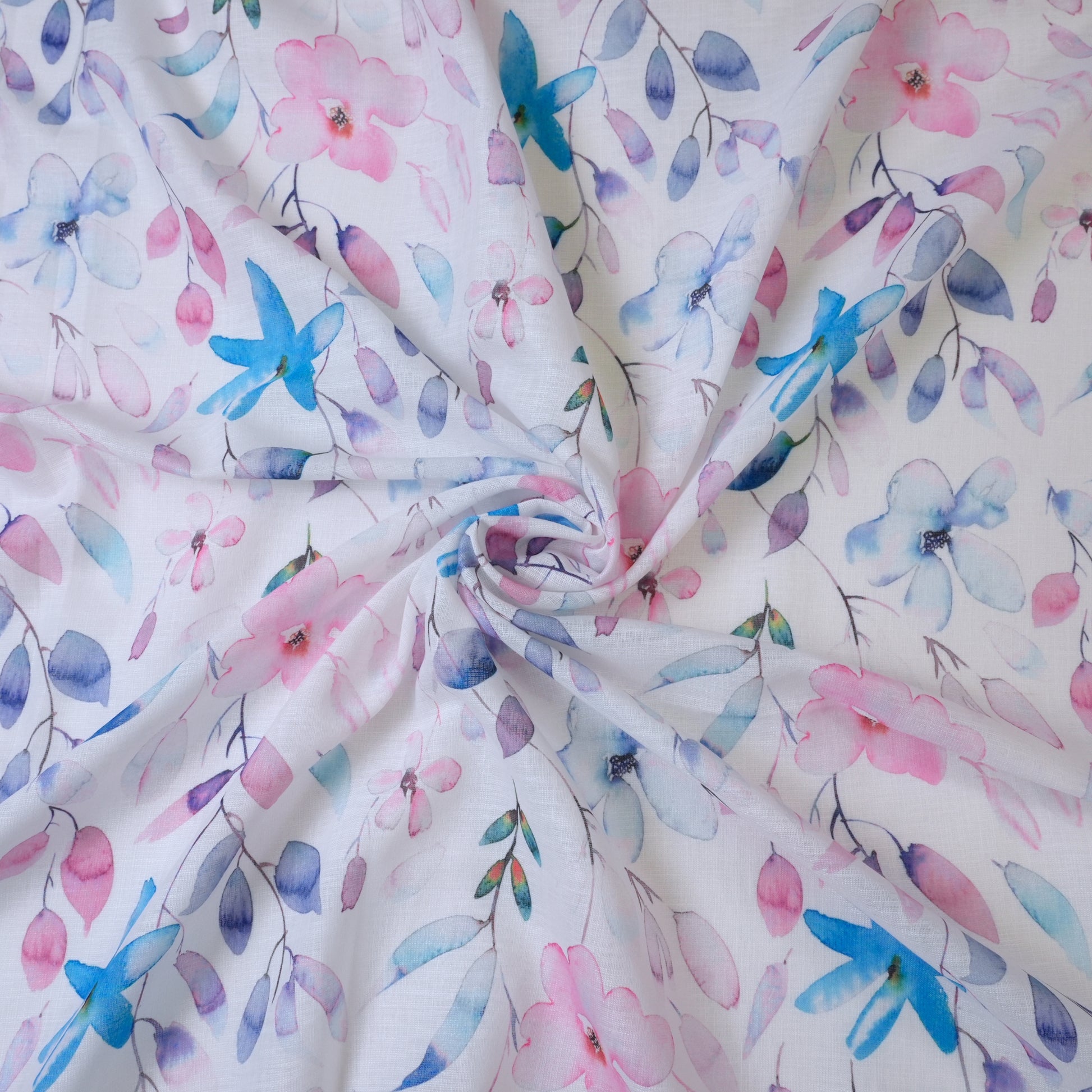 Pink & Blue Cotton Linen