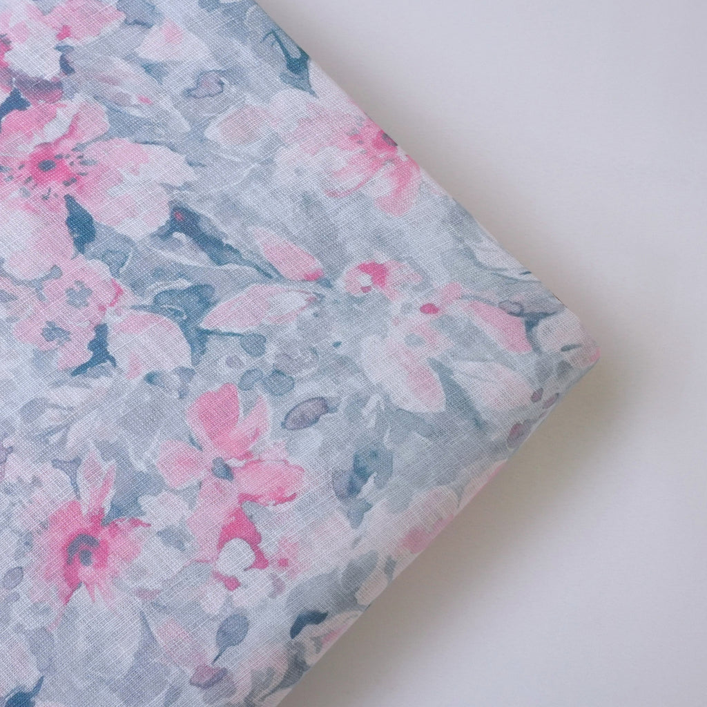Turkish Blue & Pink Cotton Linen