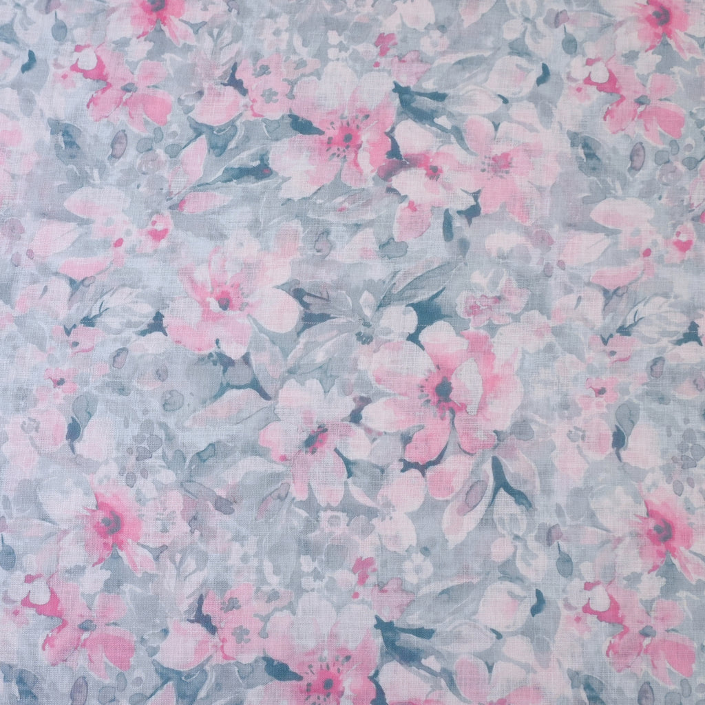 Turkish Blue & Pink Cotton Linen