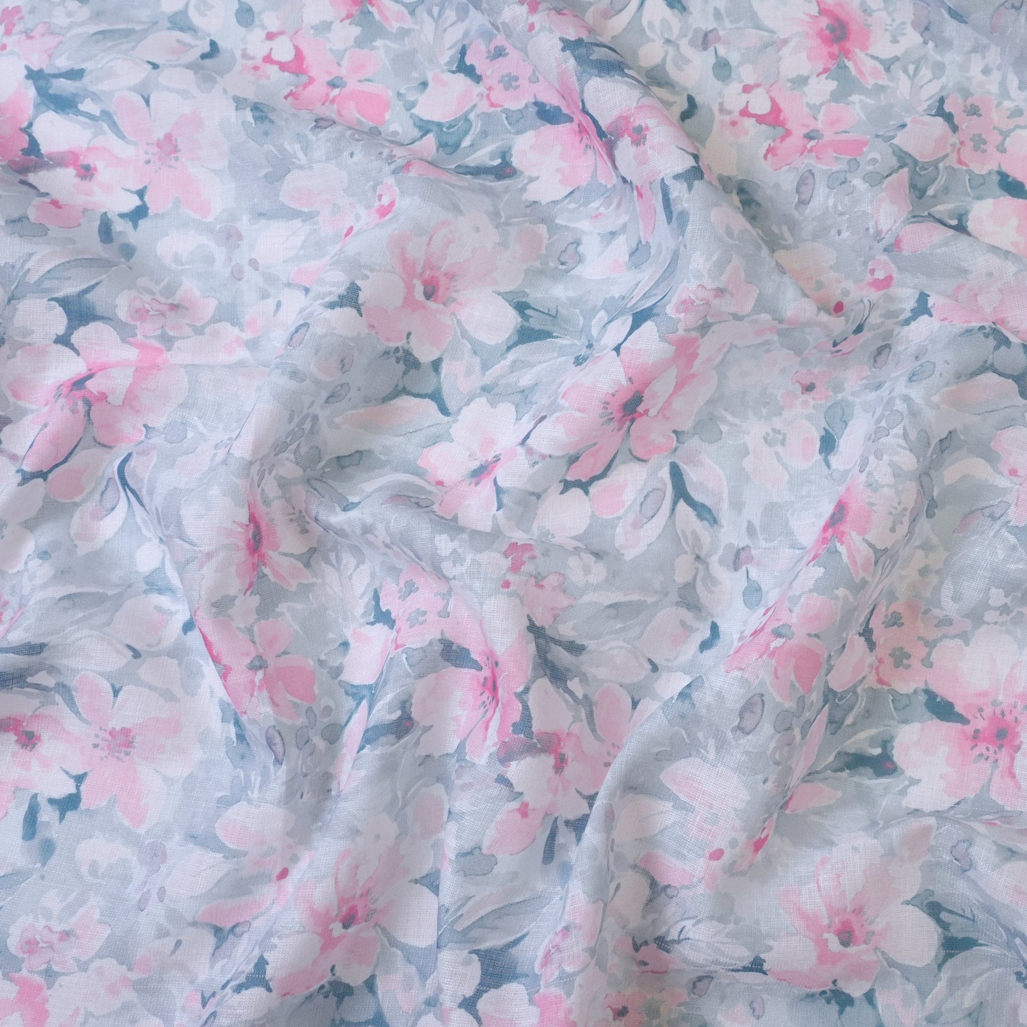 Turkish Blue & Pink Cotton Linen