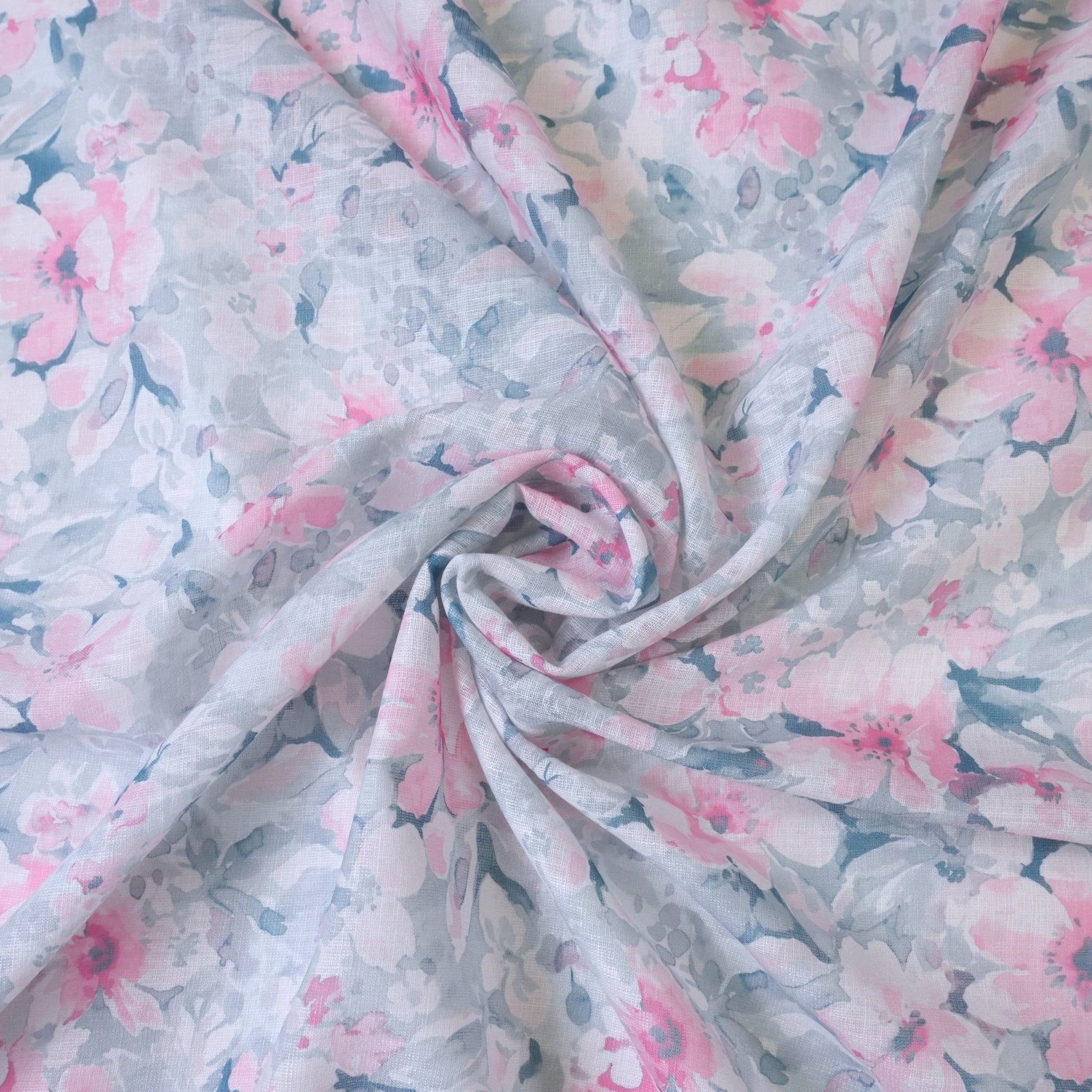 Turkish Blue & Pink Cotton Linen