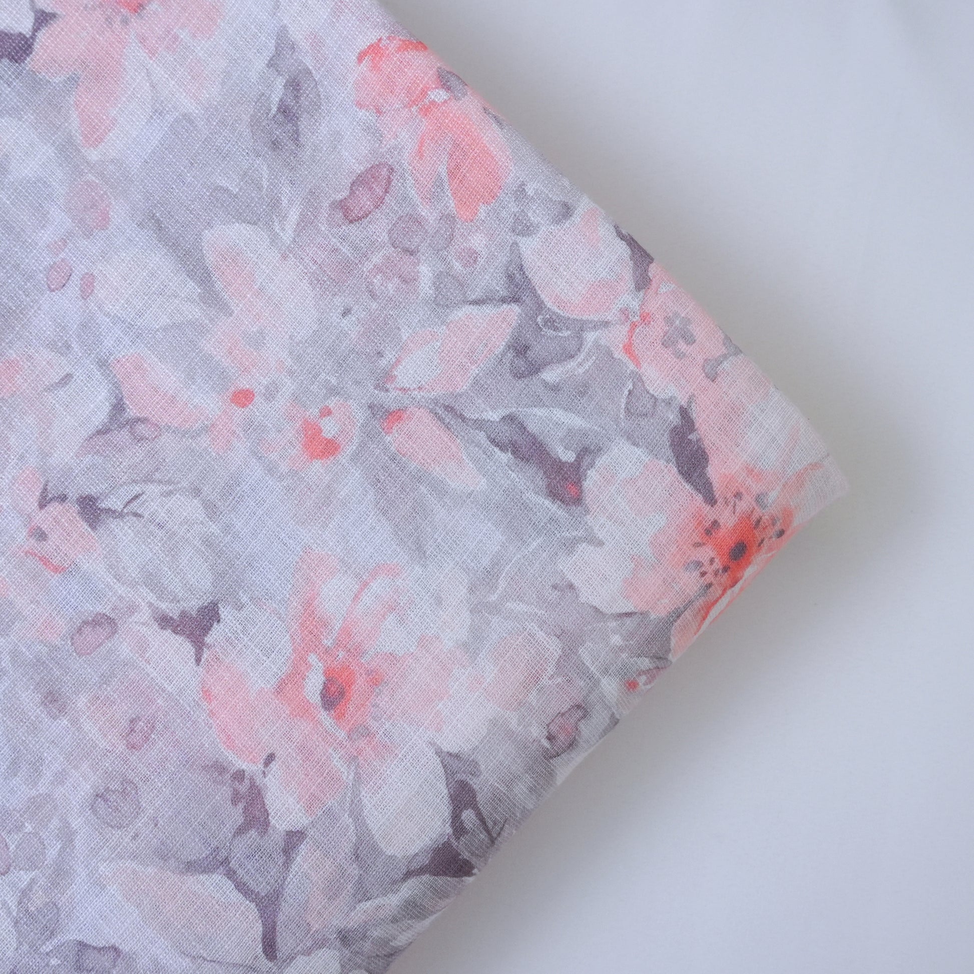 Grey & Peach Cotton Linen