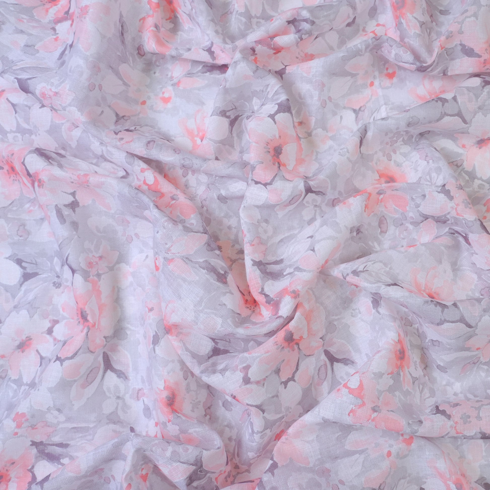 Grey & Peach Cotton Linen