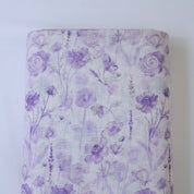 White & Violet Cotton Linen