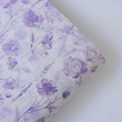 White & Violet Cotton Linen