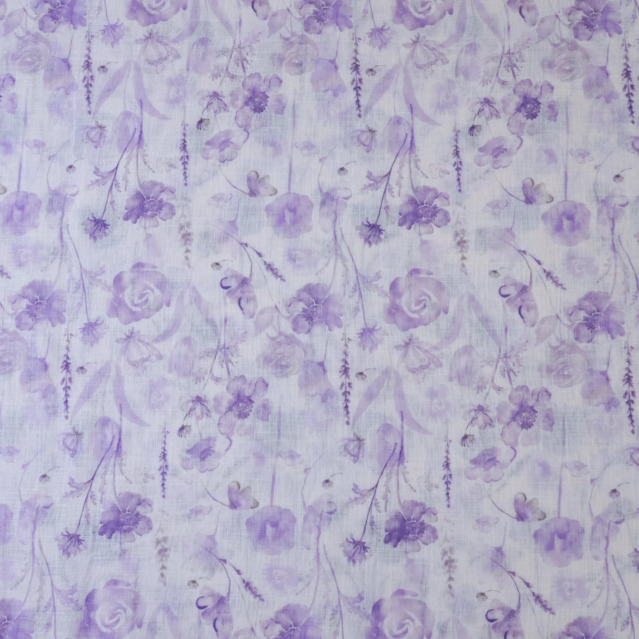 White & Violet Cotton Linen