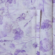 White & Violet Cotton Linen