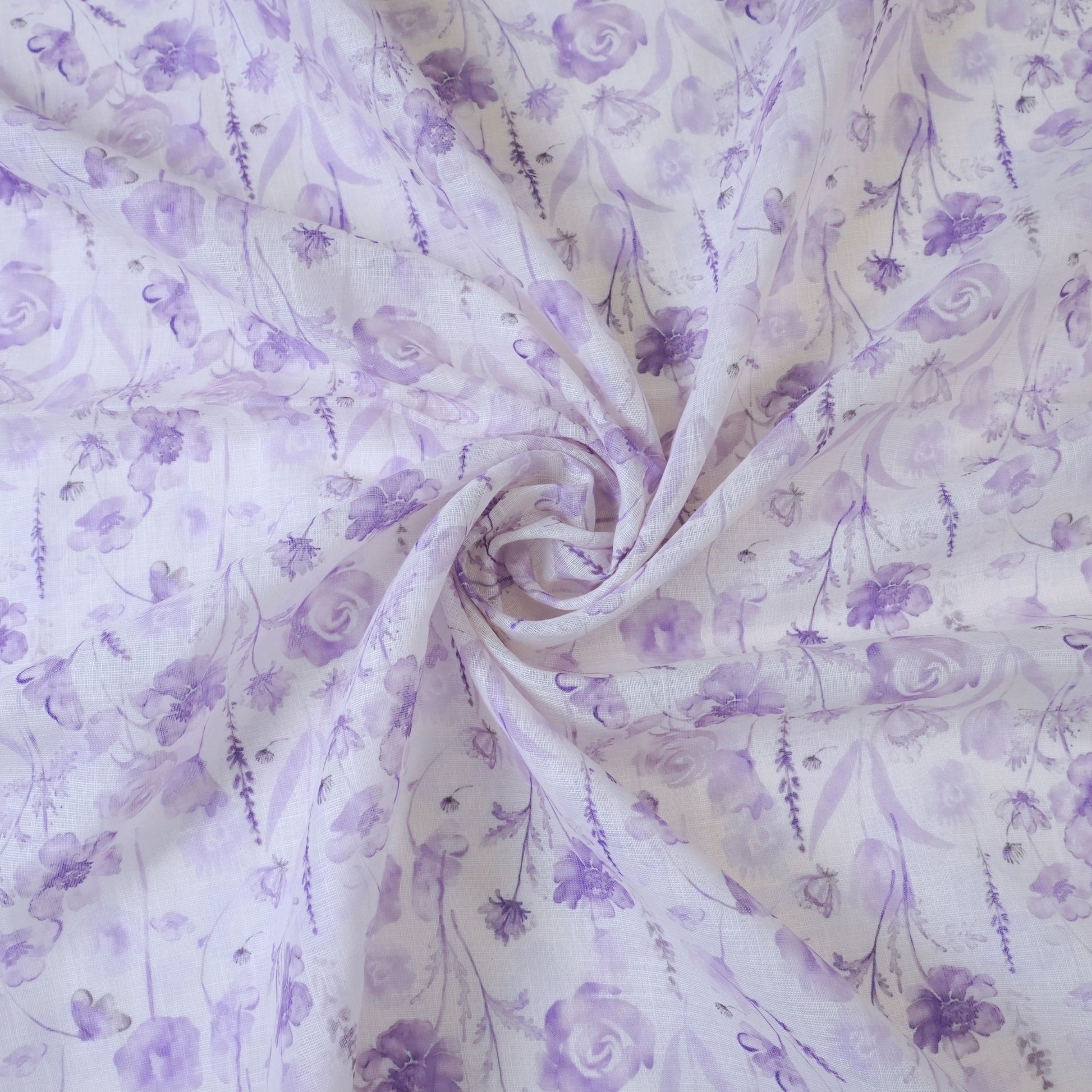 White & Violet Cotton Linen