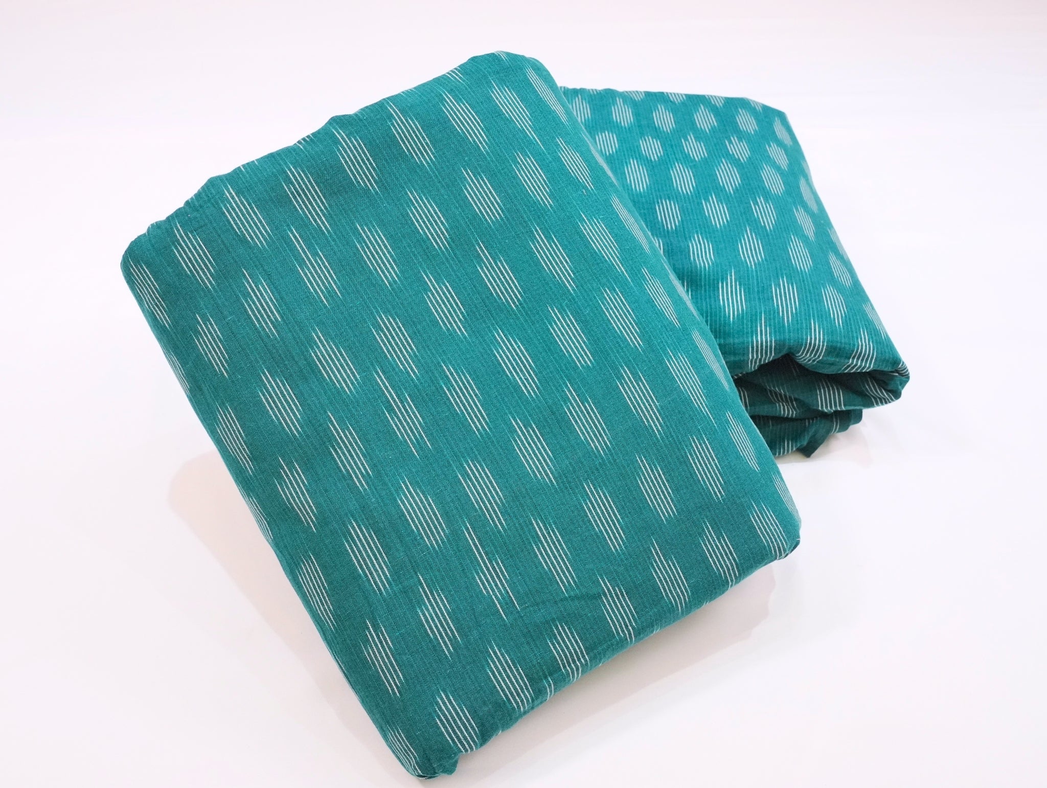 Peacock Green Ikkat Cotton