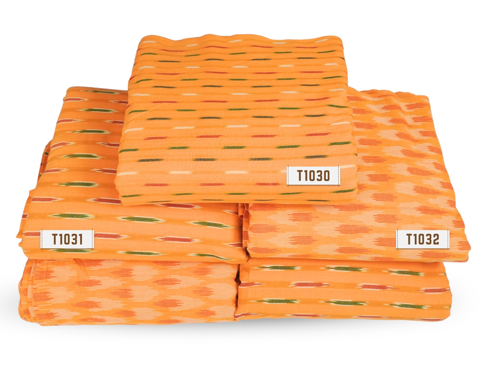 Orange Ikkat Cotton
