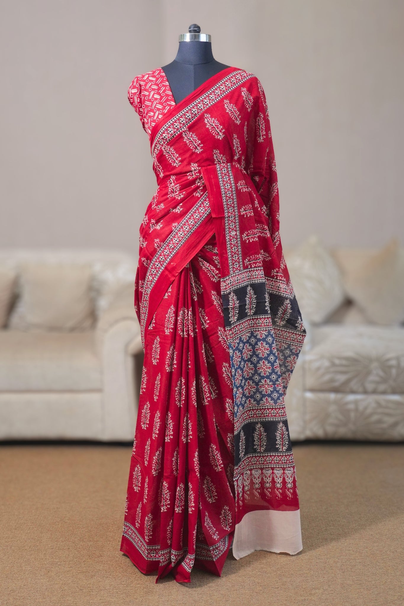 Red Mal Cotton Saree