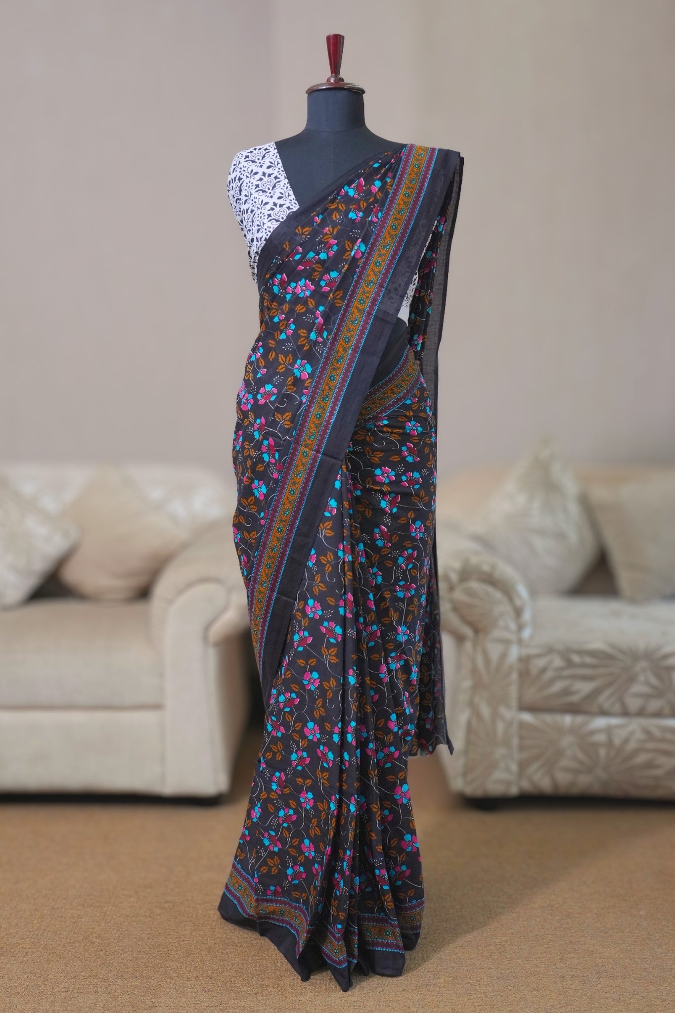 Black Mal Cotton Saree