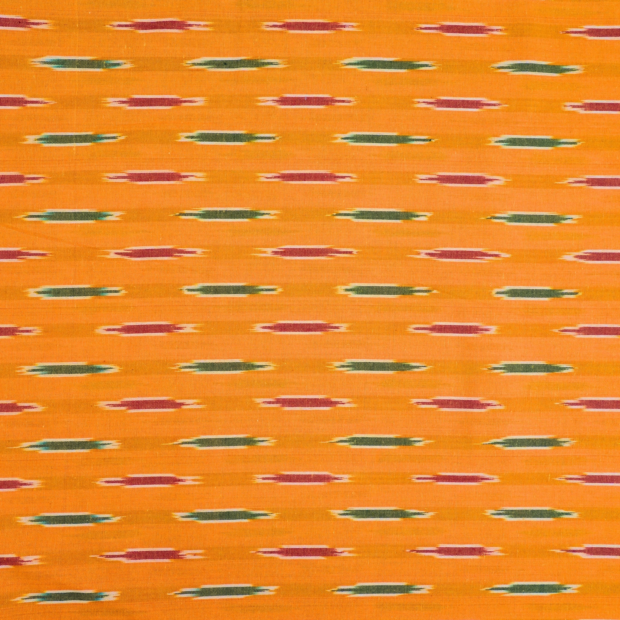 Orange Ikkat Cotton