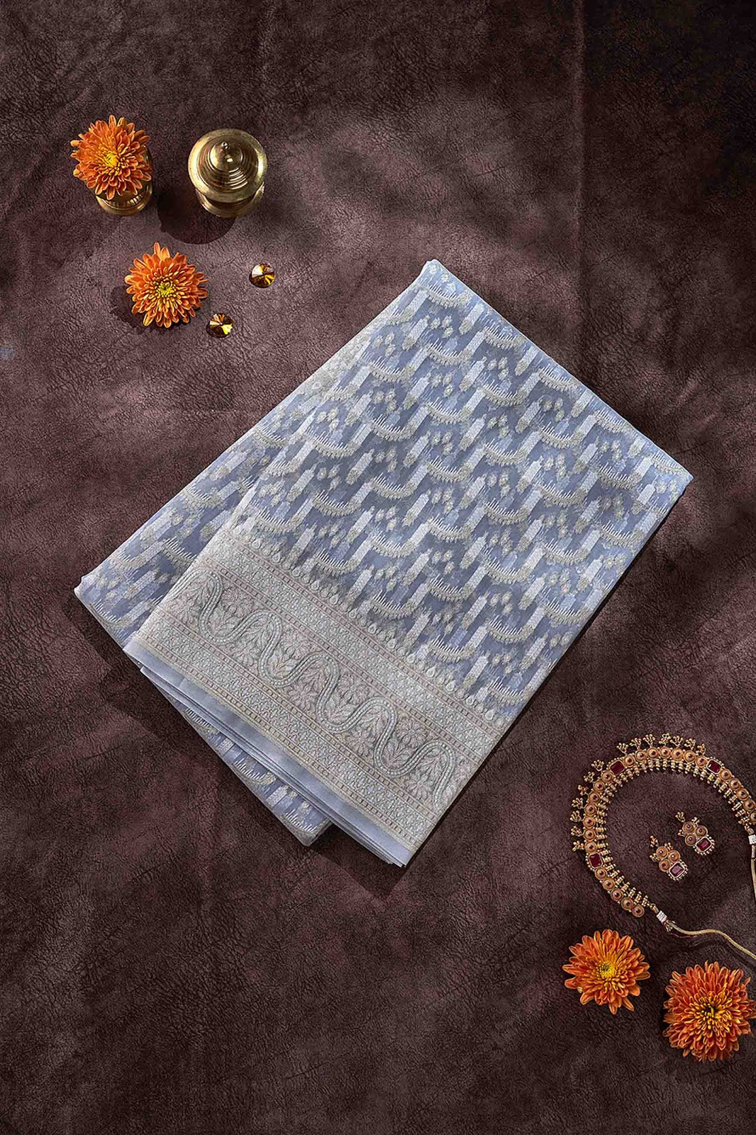 Cool Mist Blue Cotton Saree