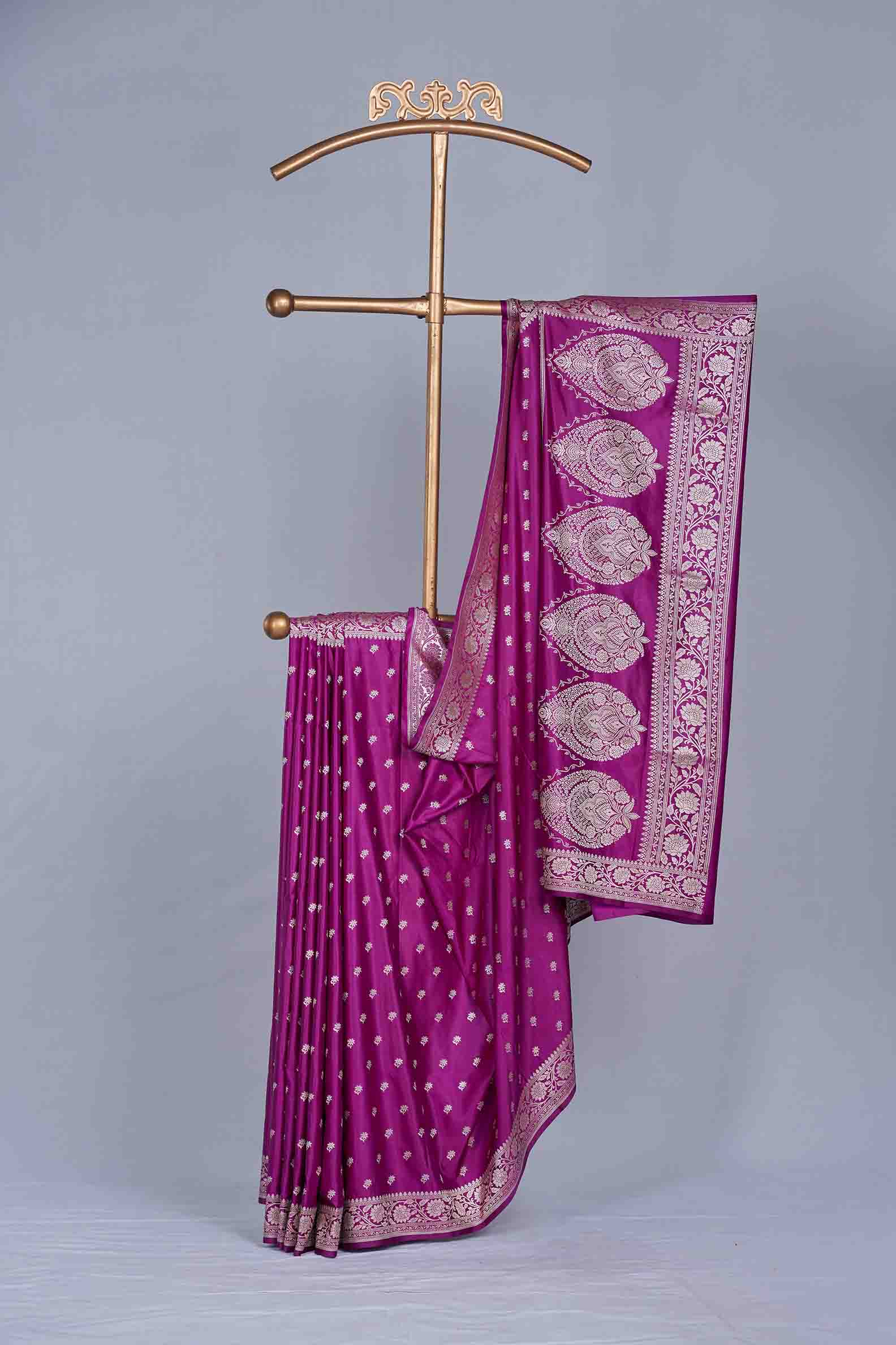 Deep Pink Banarasi Silk Saree