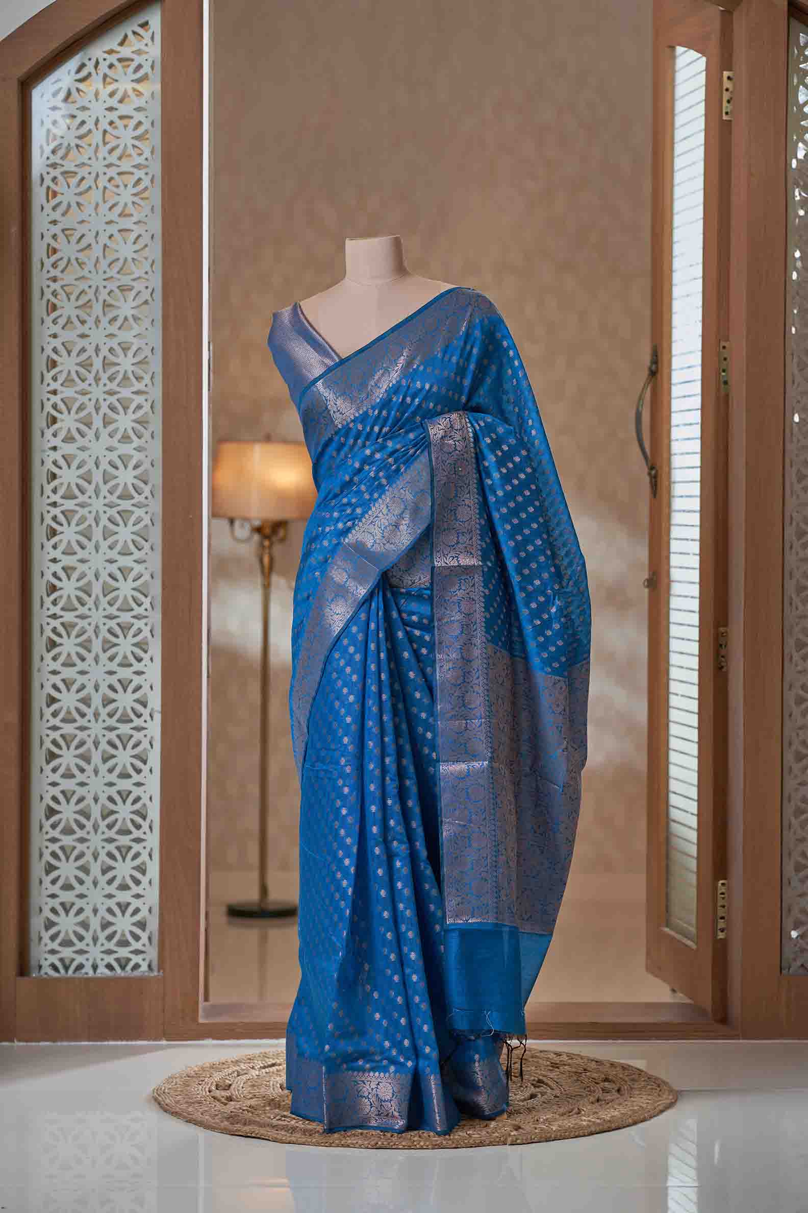 Blue Chanderi Saree